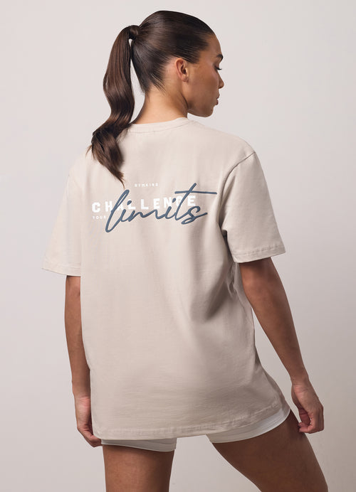 Gym King Challenge Boyfriend T-Shirt - Light Stone