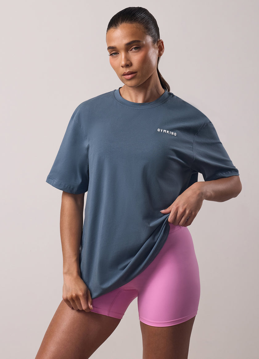 Gym King Challenge Boyfriend Tee - Storm Blue