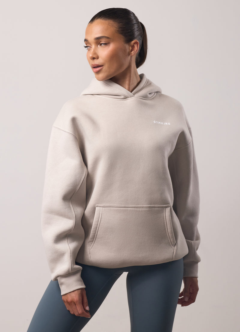 Gym King Challenge Relaxed Fit Hood - Light Stone