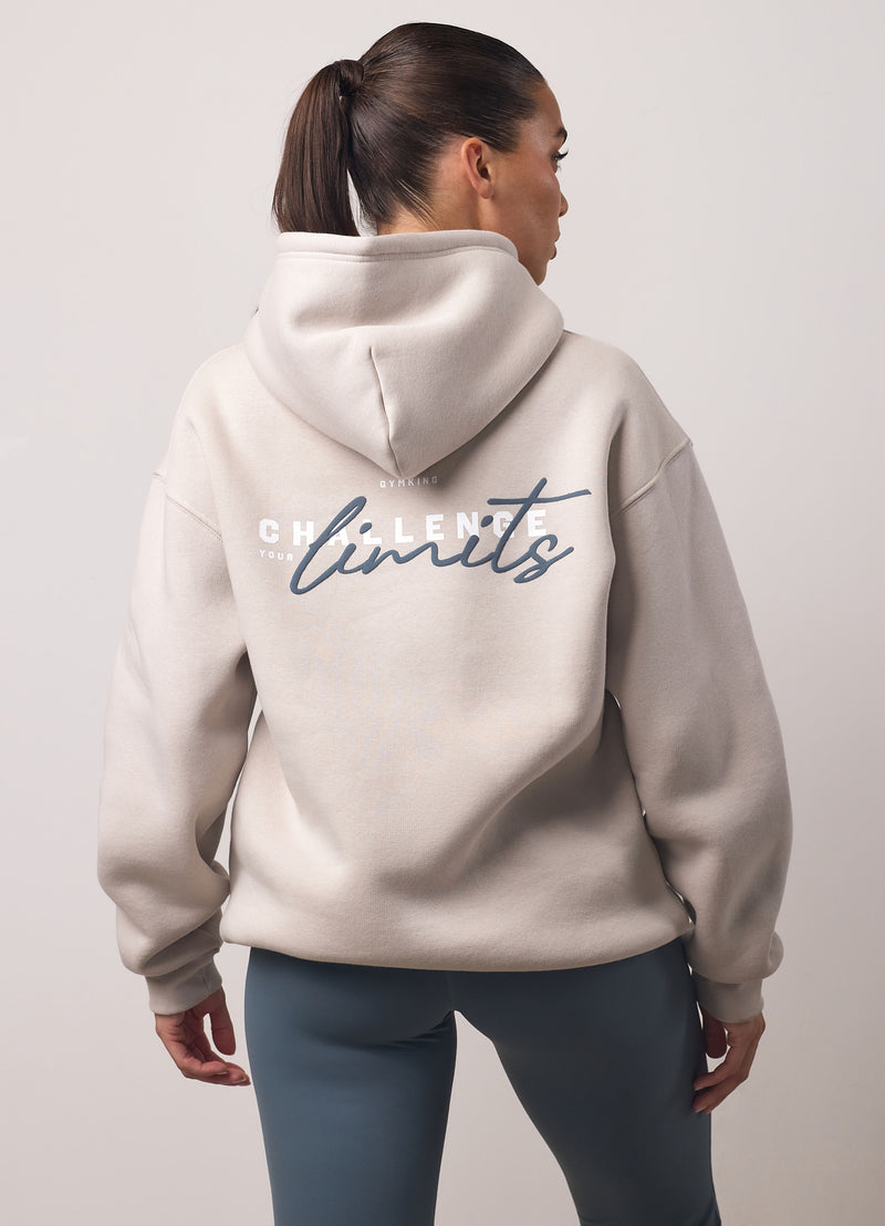 Gym King Challenge Relaxed Fit Hood - Light Stone