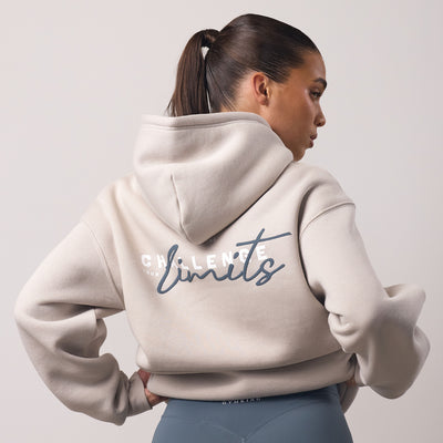 Gym King Challenge Relaxed Fit Hood - Light Stone