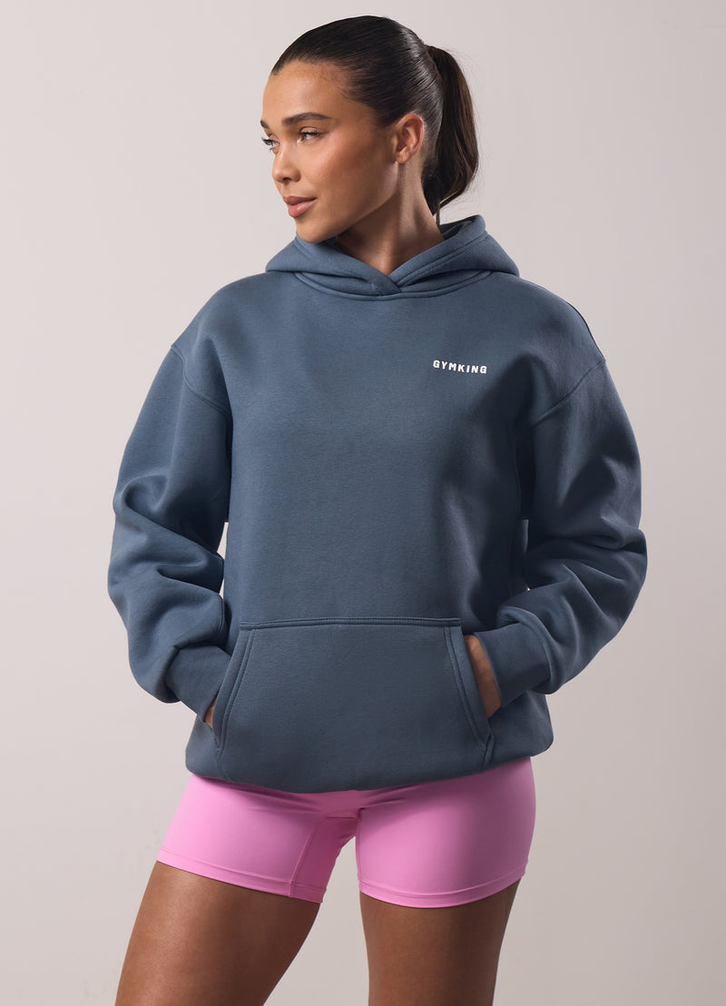 Gym King Challenge Relaxed Fit Hood - Storm Blue