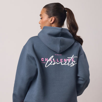 Gym King Challenge Relaxed Fit Hood - Storm Blue