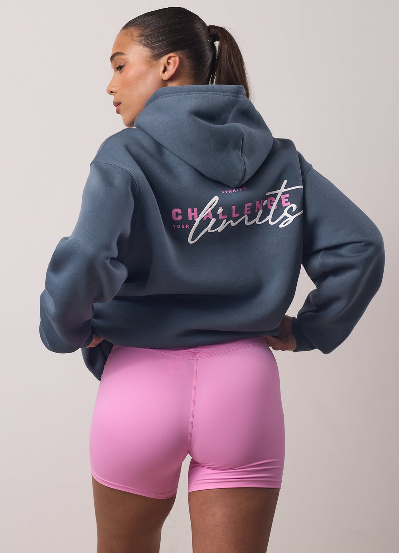 Gym King Challenge Relaxed Fit Hood - Storm Blue