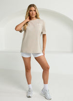 Gym King Challenge Boyfriend Tee - Light Stone