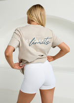 Gym King Challenge Boyfriend Tee - Light Stone