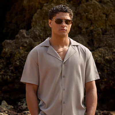 Gym King Signature Woven Shirt - Taupe