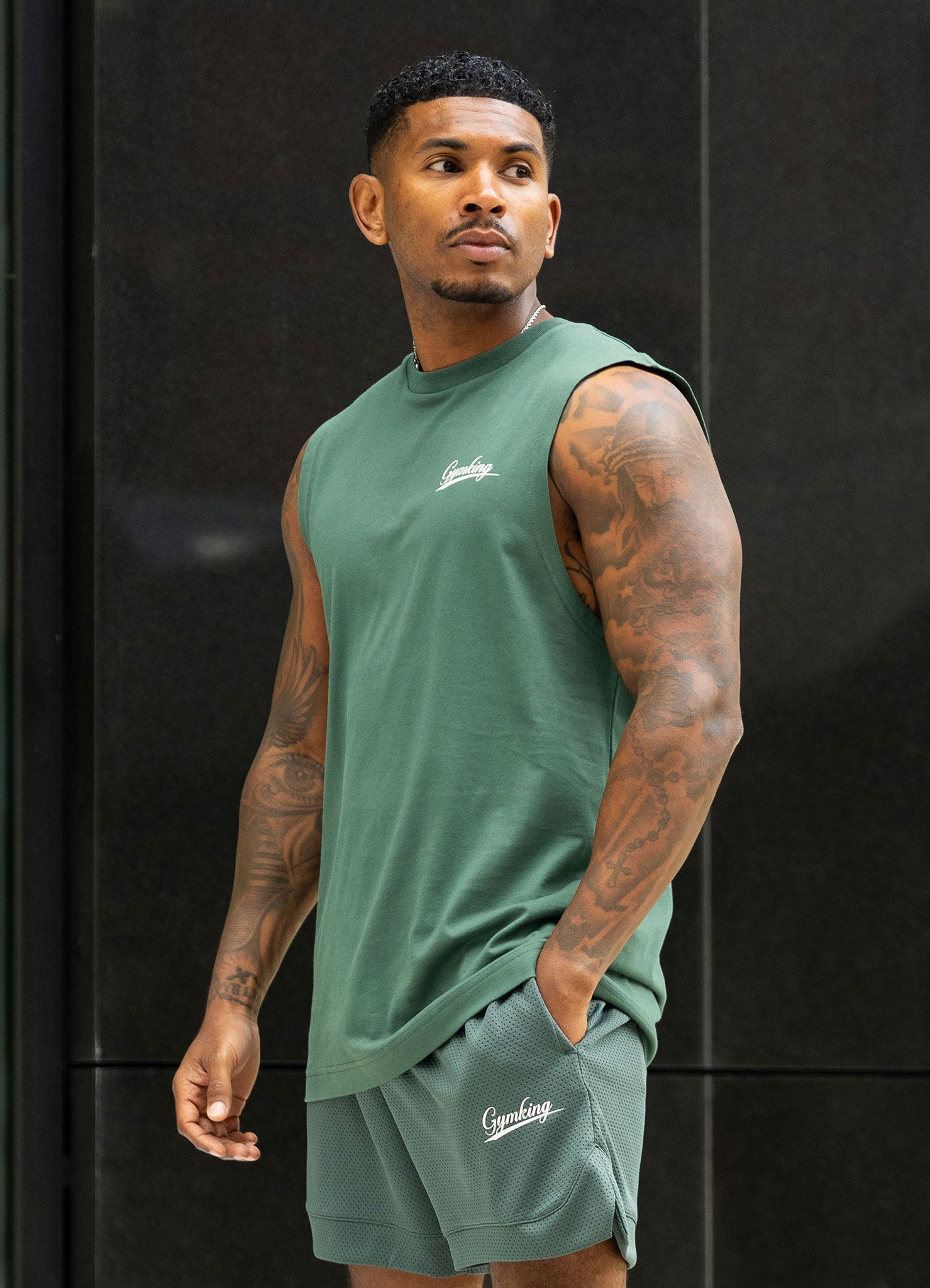 Gym King College Jersey Tank - Racing Green