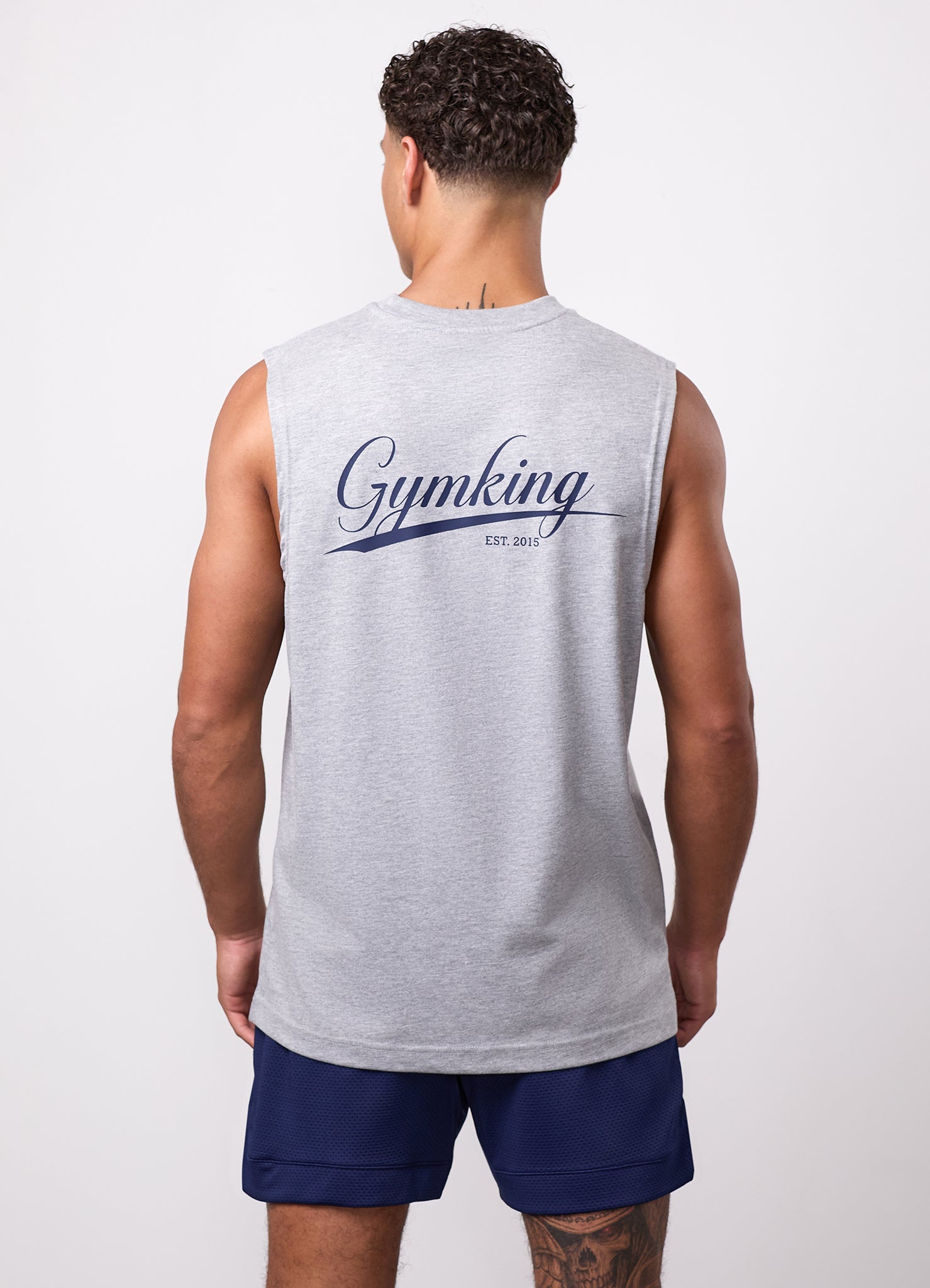 Gym King College Jersey Tank - Grey Marl