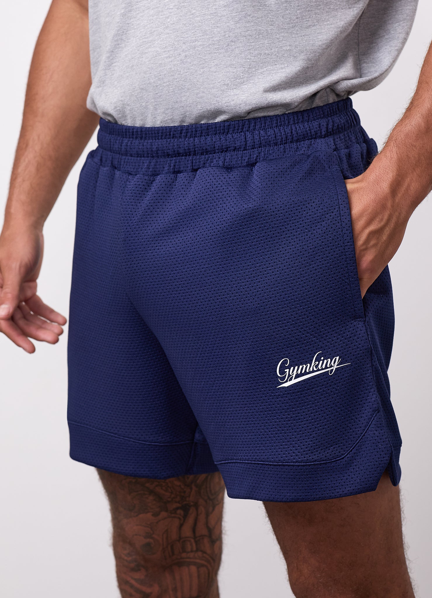 Gym King College Mesh Short - Oxford Blue