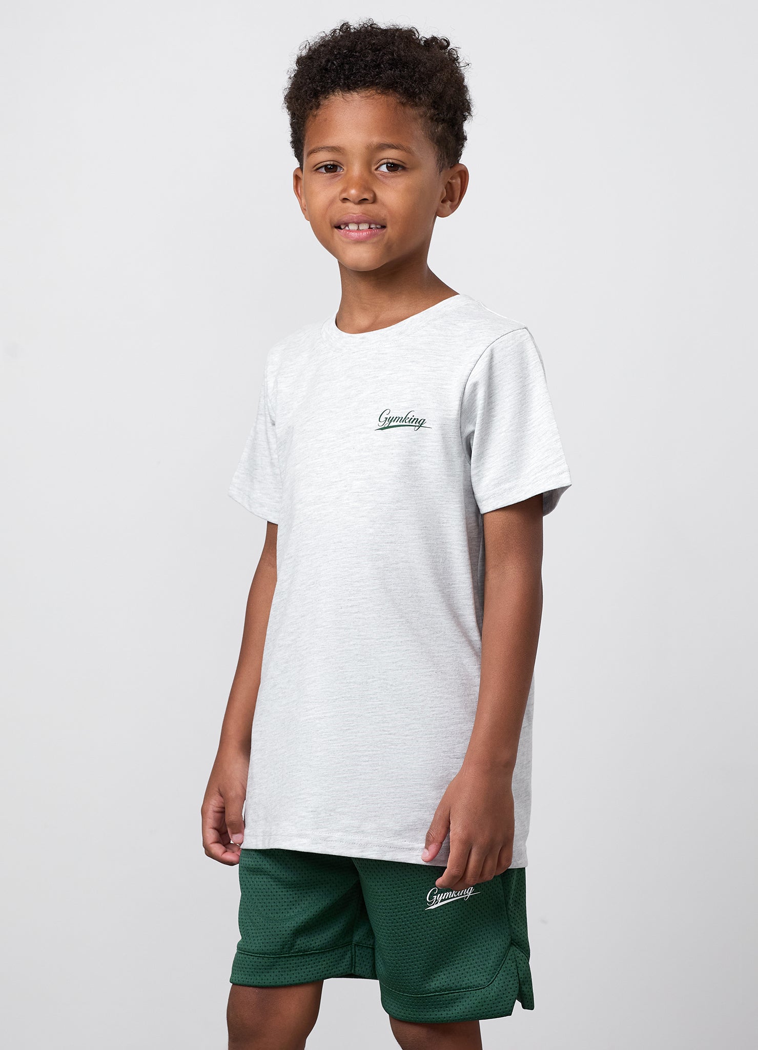 Gym King Older Kids College Jersey Tee - Snow Marl