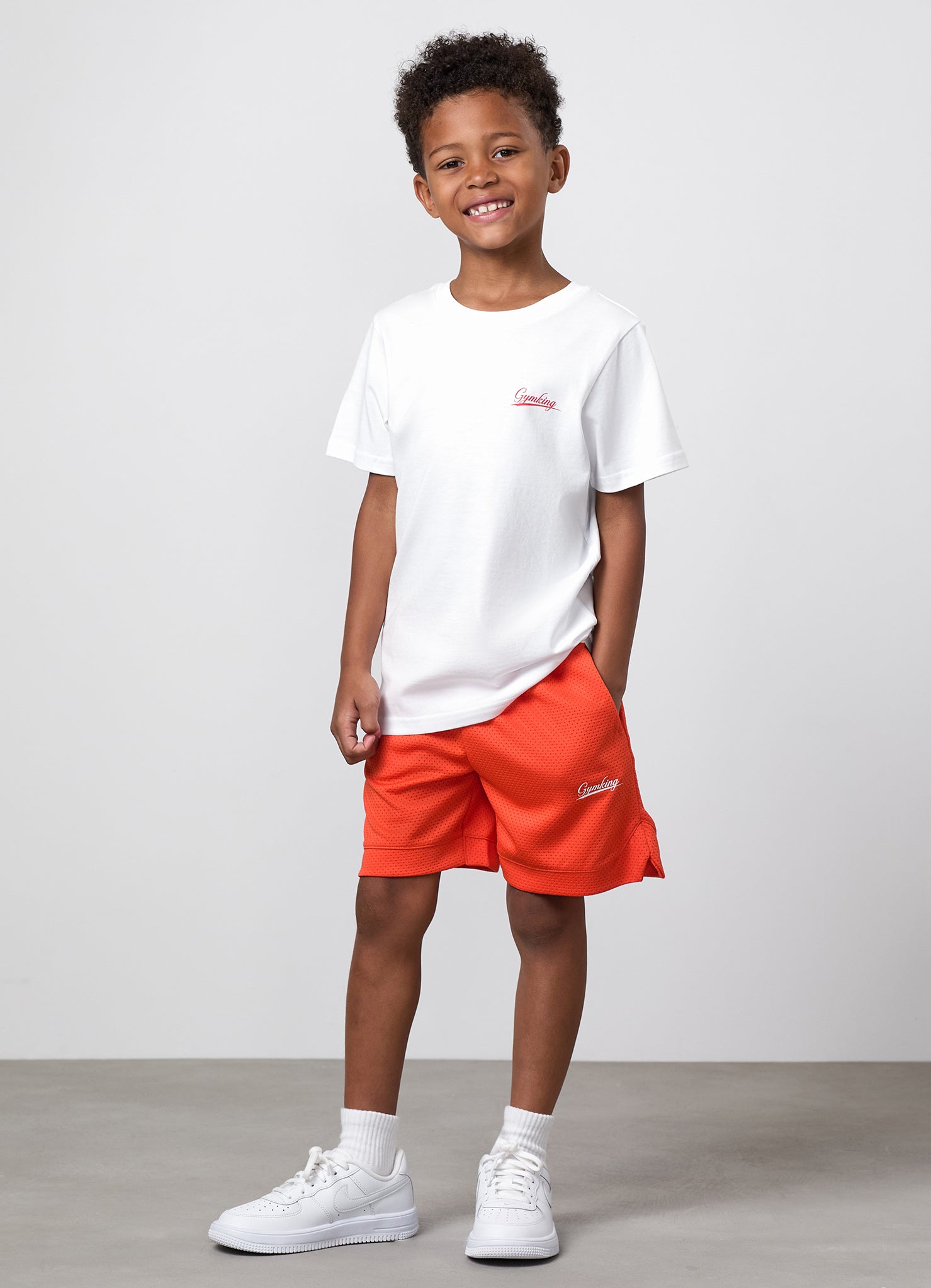 Gym King Younger Kids College Jersey Tee - White