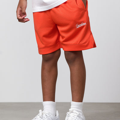 Gym King Older Kids College Mesh Short - Lava Orange