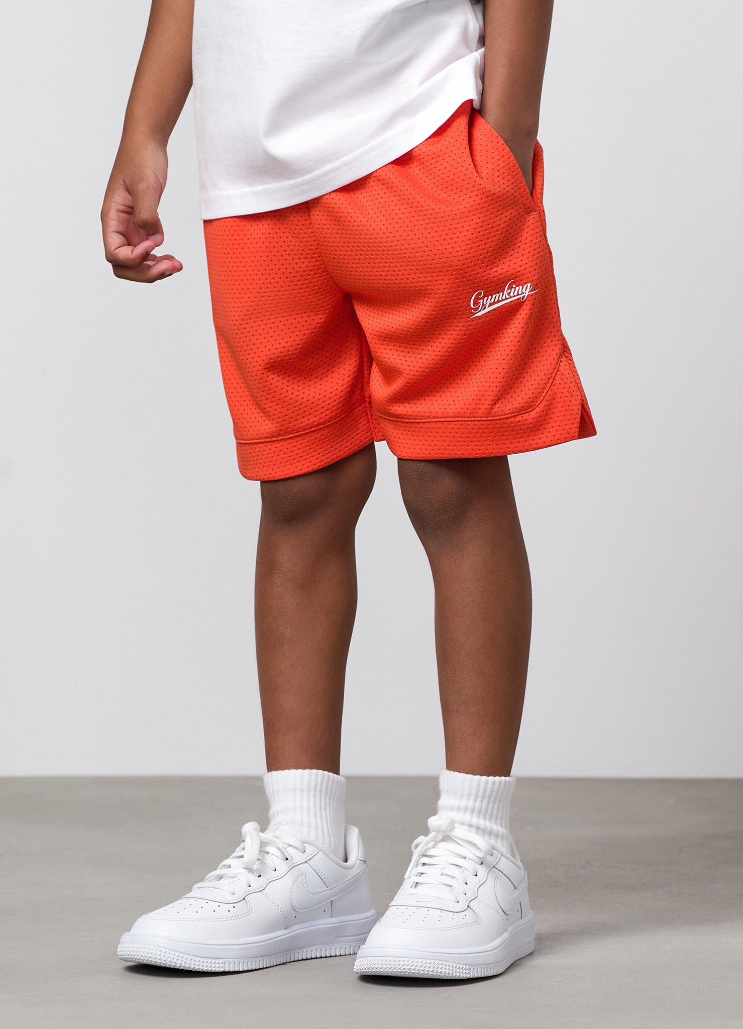 Gym King Older Kids College Mesh Short - Lava Orange