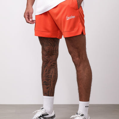 Gym King College Mesh Short - Lava Orange