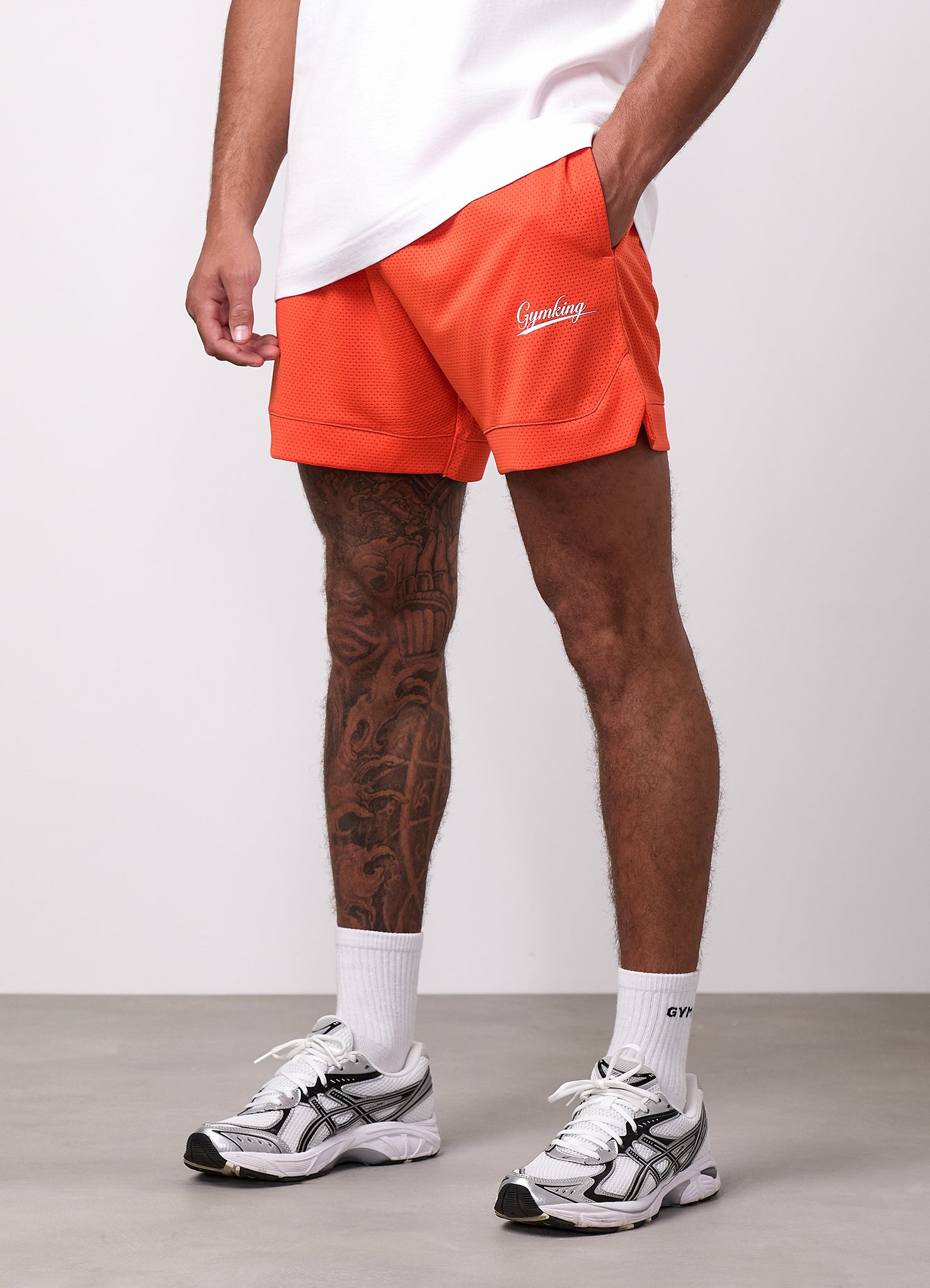 Gym King College Mesh Short - Lava Orange