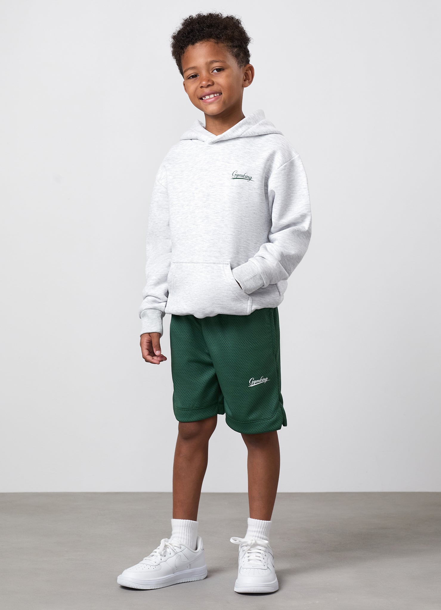 Gym King Older Kids College Lightweight Hoodie - Snow Marl