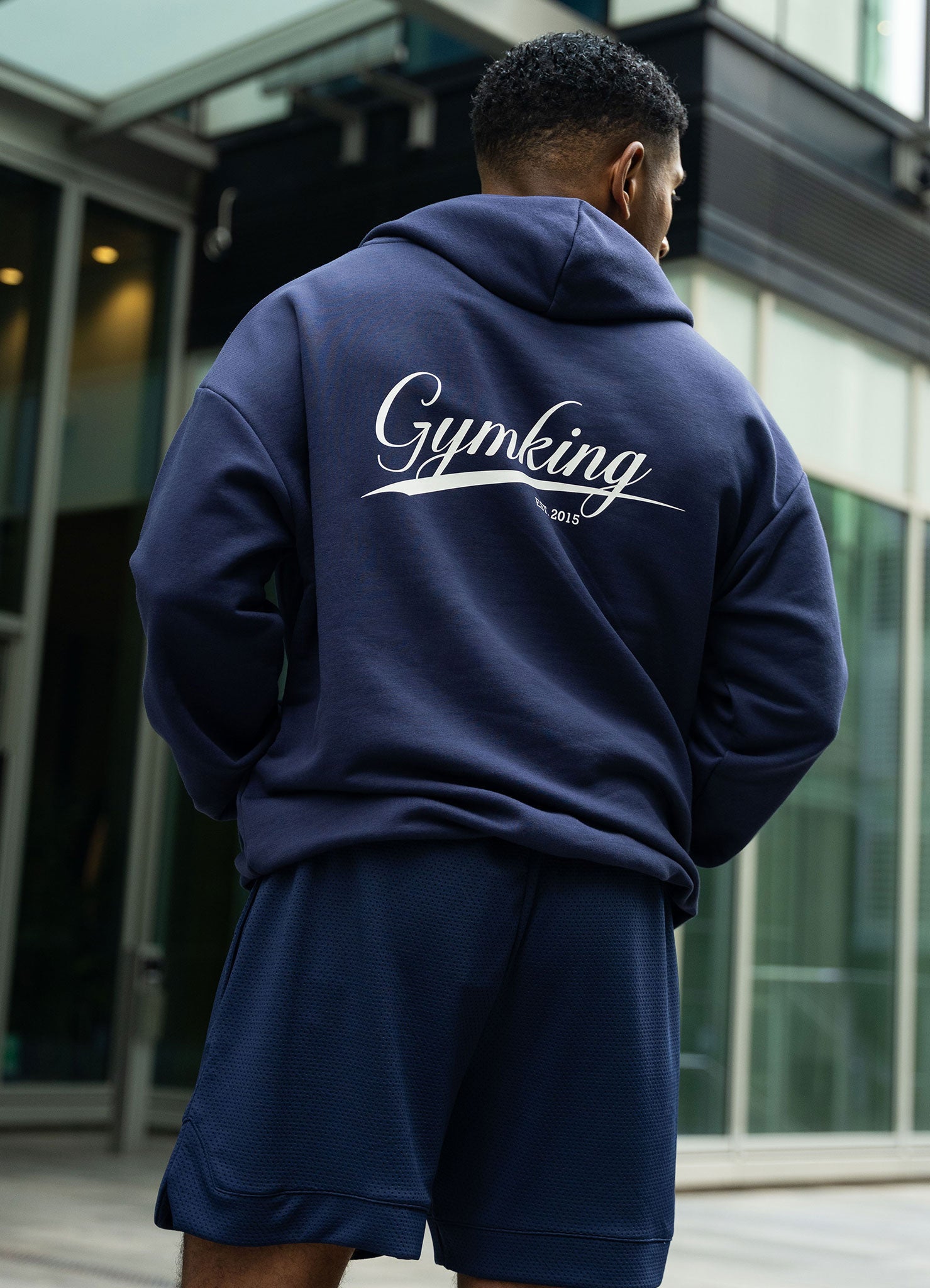 Gym King College Lightweight Hoodie - Oxford Blue