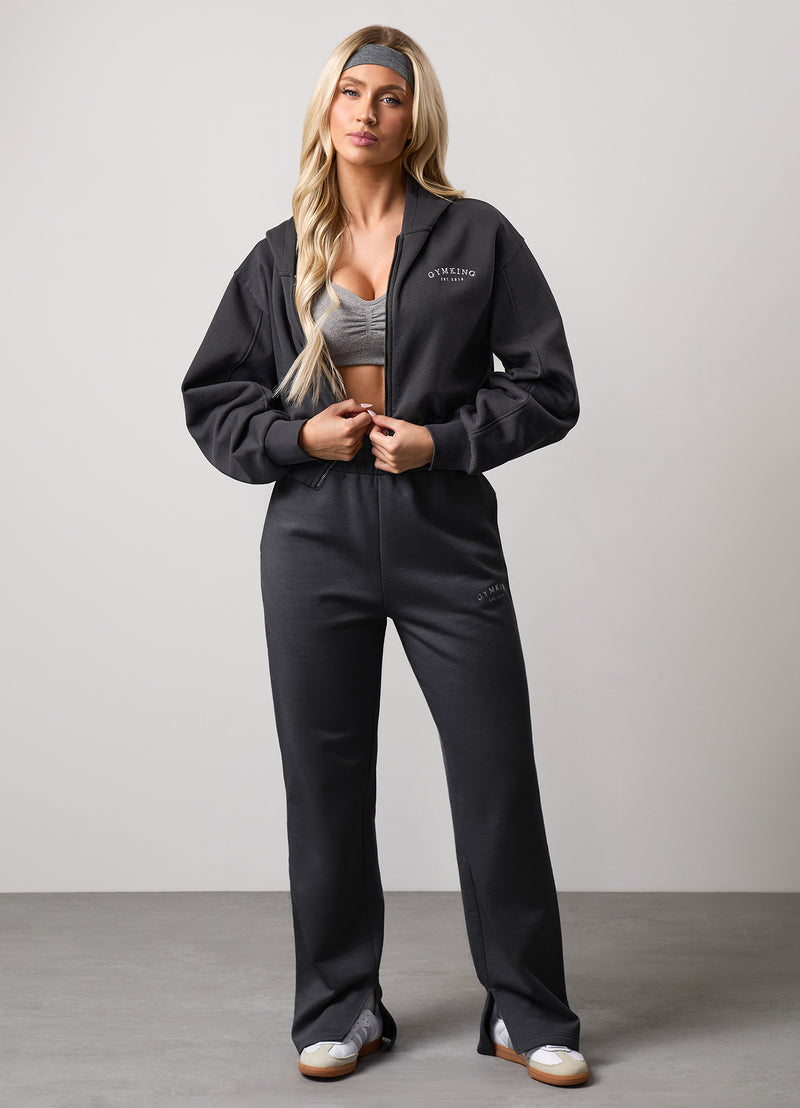 Gym King Compose Full Zip Hood Tracksuit - Dark Pewter