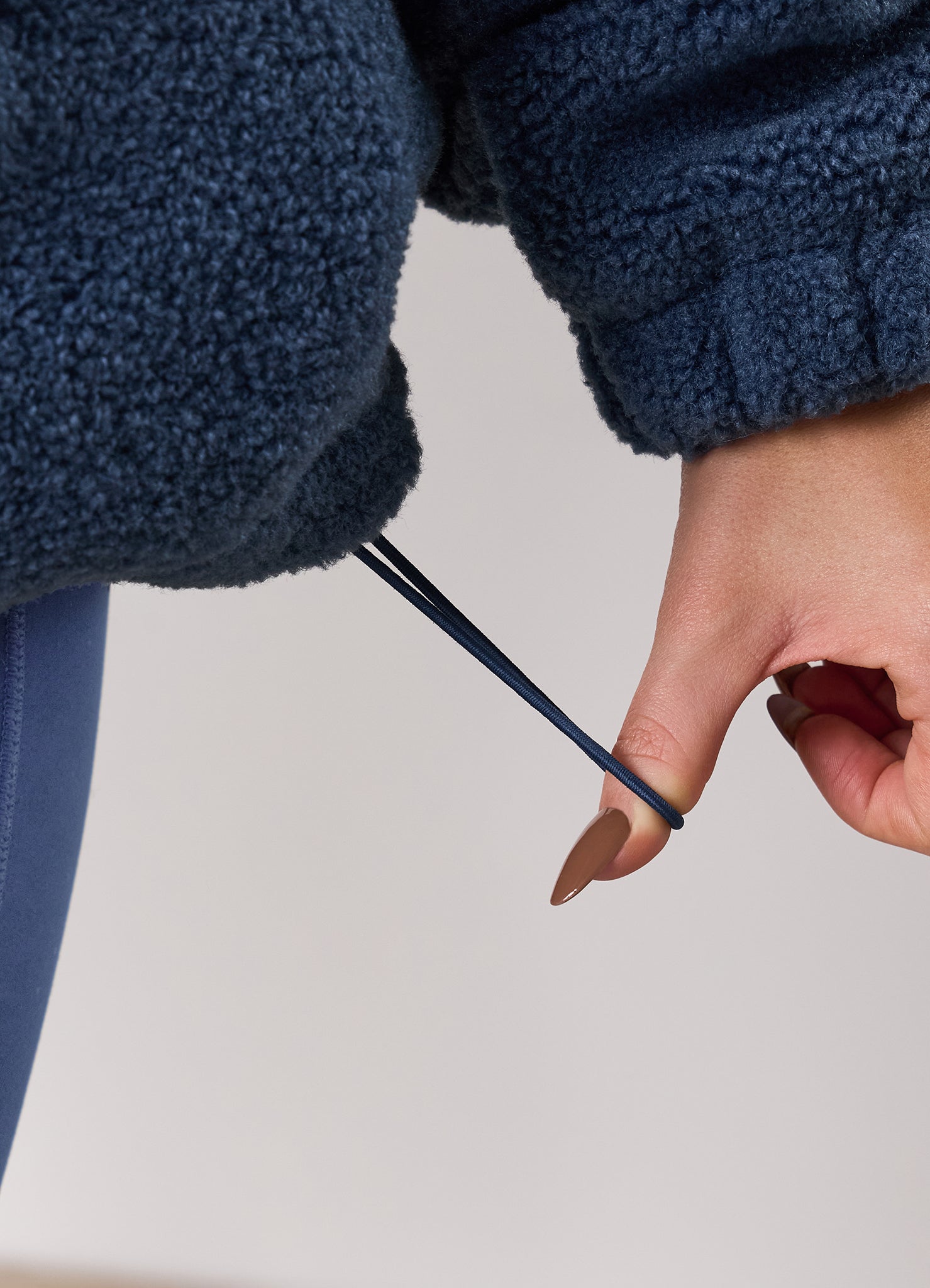 Gym King Long Line Borg Full Zip - Slate Blue