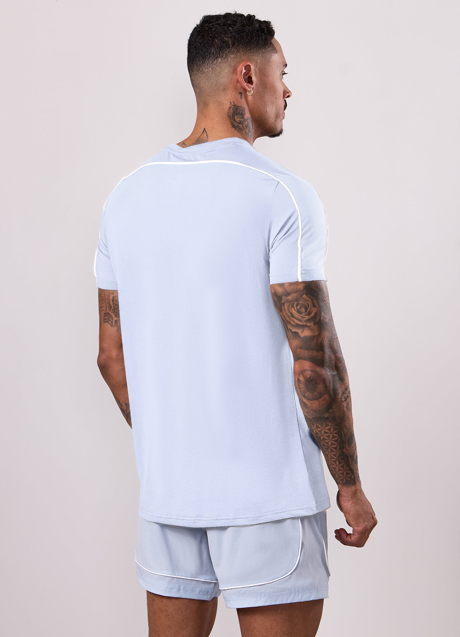 Gym King Core Piped T-Shirt - Fresh Blue