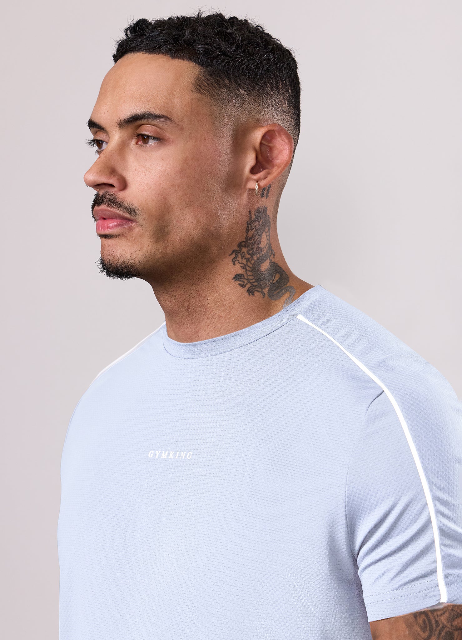 Gym King Core Piped Tee - Fresh Blue