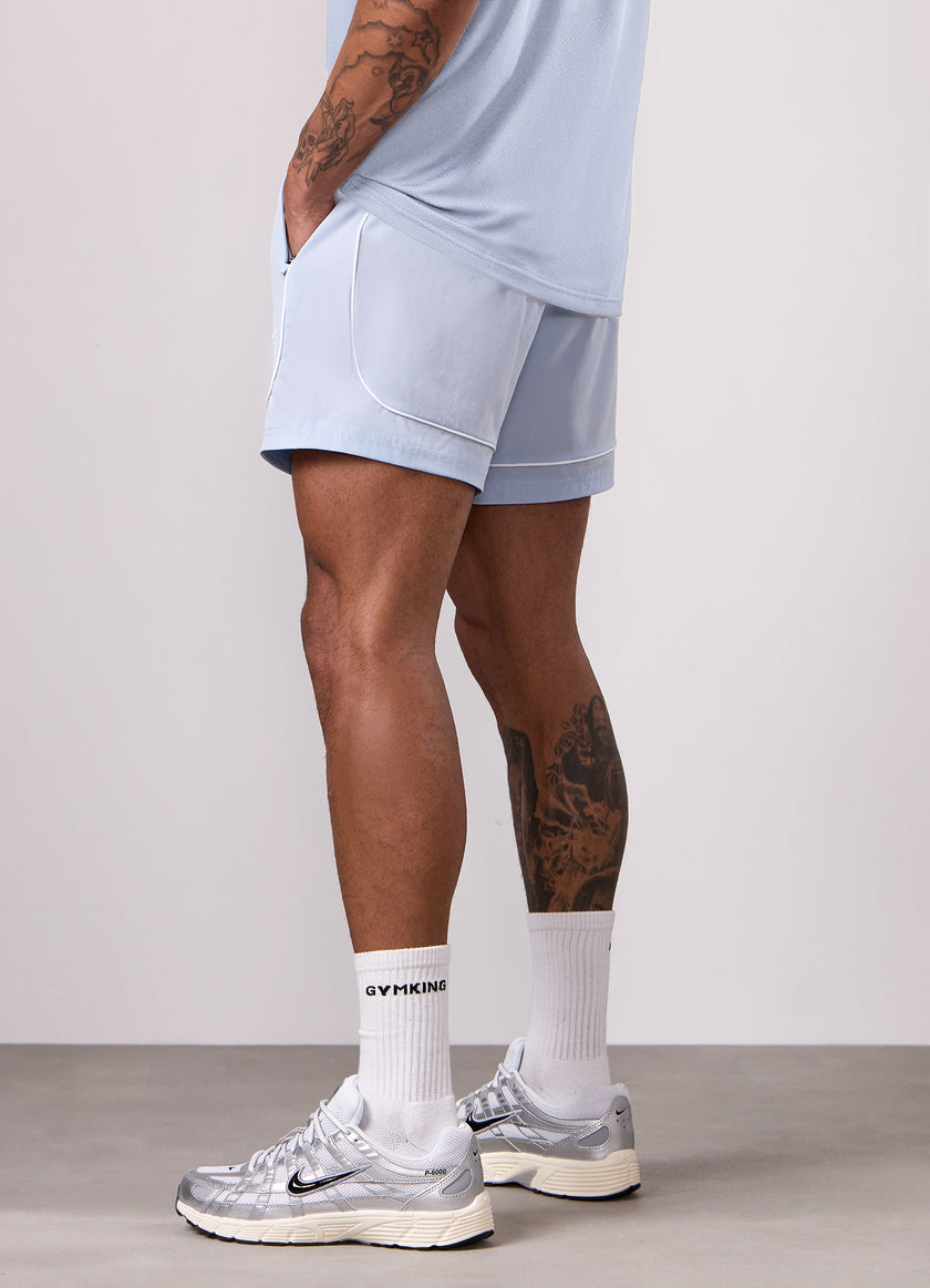 Gym King Core Piped Short - Fresh Blue