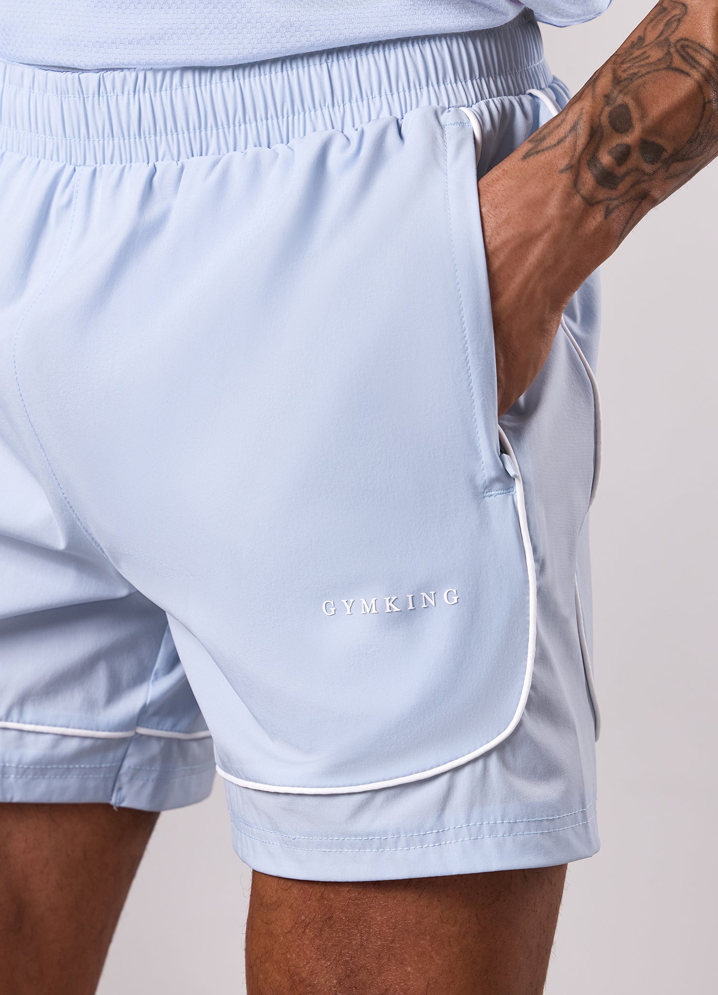 Gym King Core Piped Short - Fresh Blue