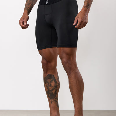Gym King Fight Division Combat Compression Short - Black