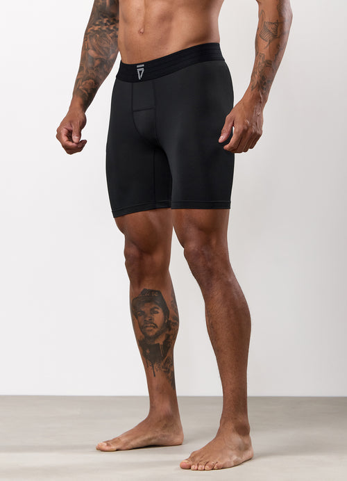 Gym King Fight Division Combat Compression Short - Black