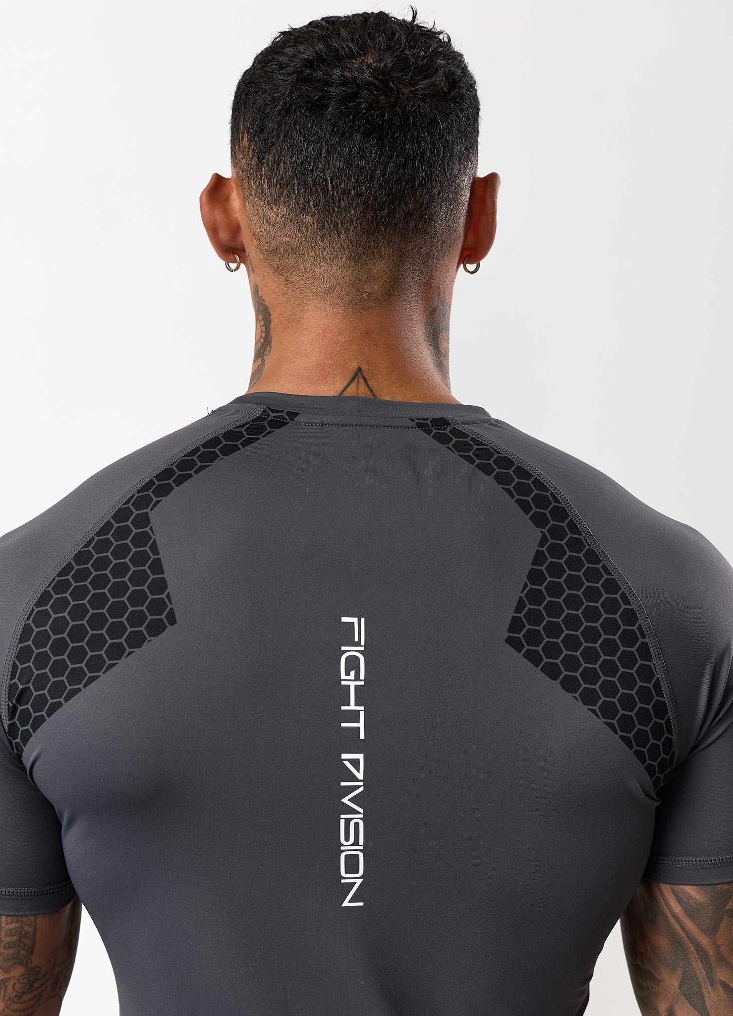 Gym King Fight Division Combat Short Sleeve Rash Guard - Graphite