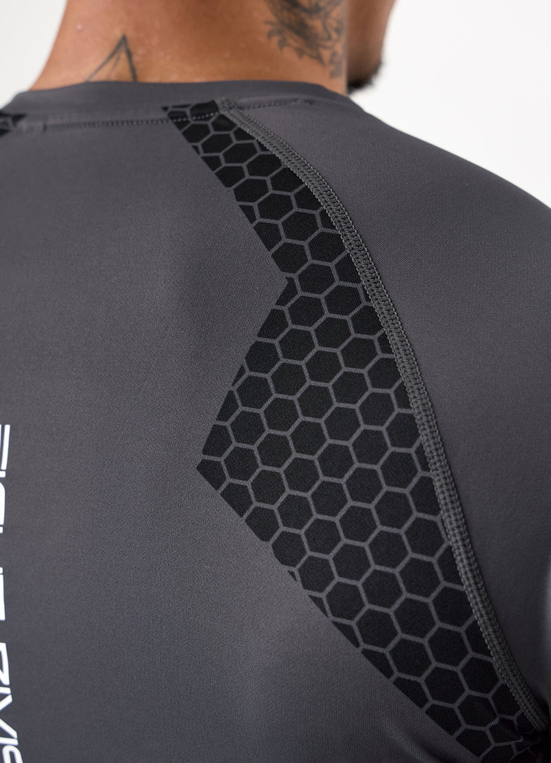 Gym King Fight Division Combat Short Sleeve Rash Guard - Graphite