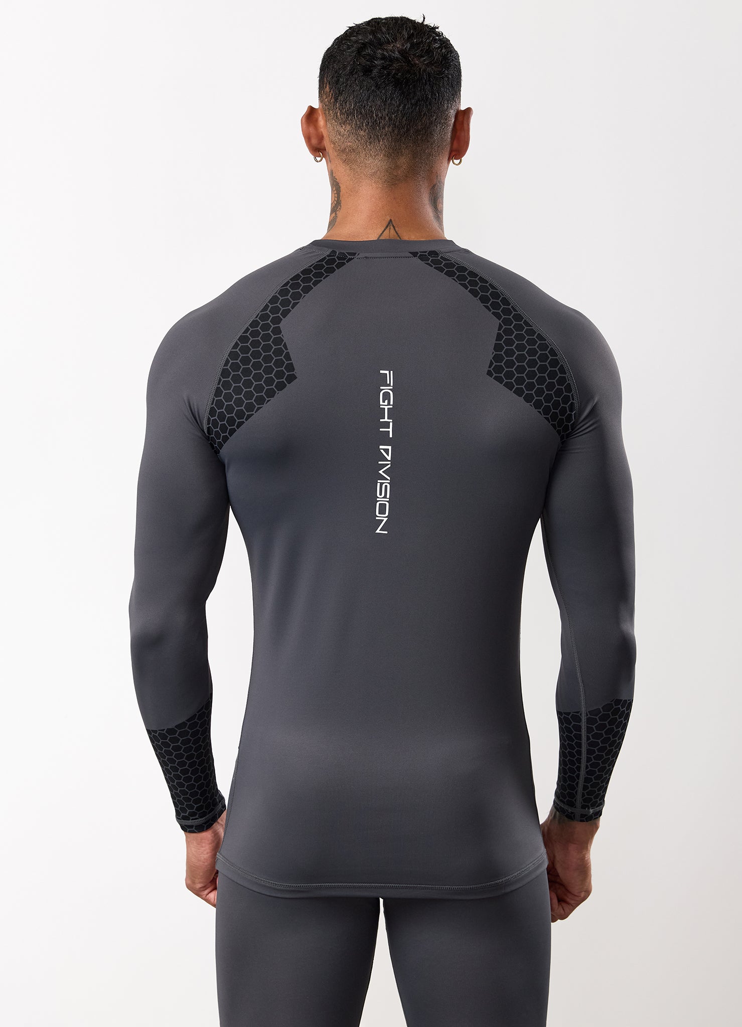 Gym King Fight Division Combat Long Sleeve Rash Guard - Graphite