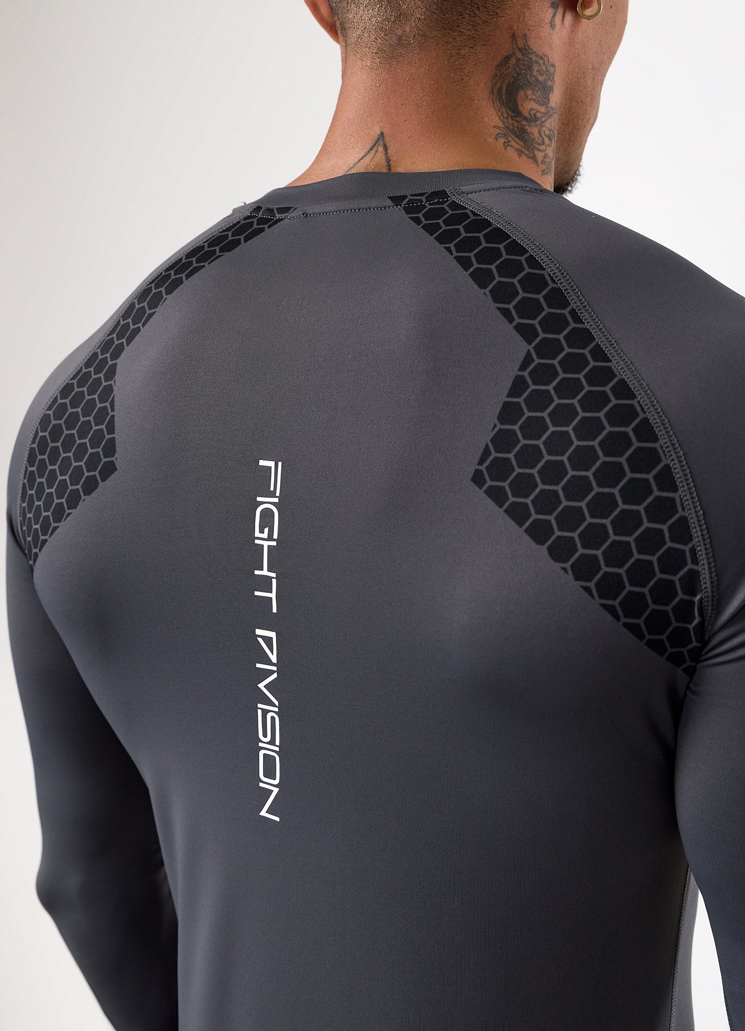 Gym King Fight Division Combat Long Sleeve Rash Guard - Graphite