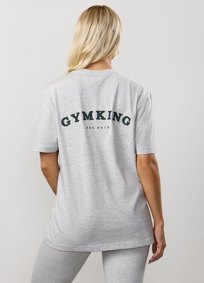Gym King Compose Cotton BF Tee - Snow Marl