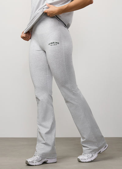 Gym King Compose Cotton Jersey Flared Legging - Snow Marl