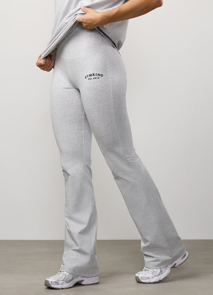 Gym King Compose Cotton Jersey Flared Legging - Snow Marl