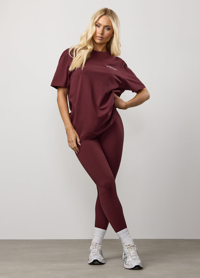 Gym King Compose Cotton BF Tee - Deep Cherry