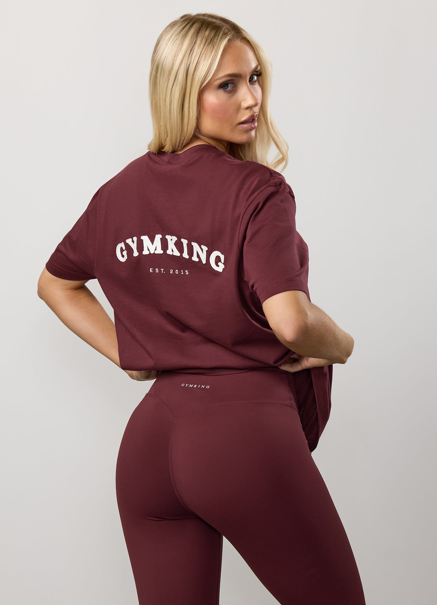 Gym King Compose Cotton BF Tee - Deep Cherry