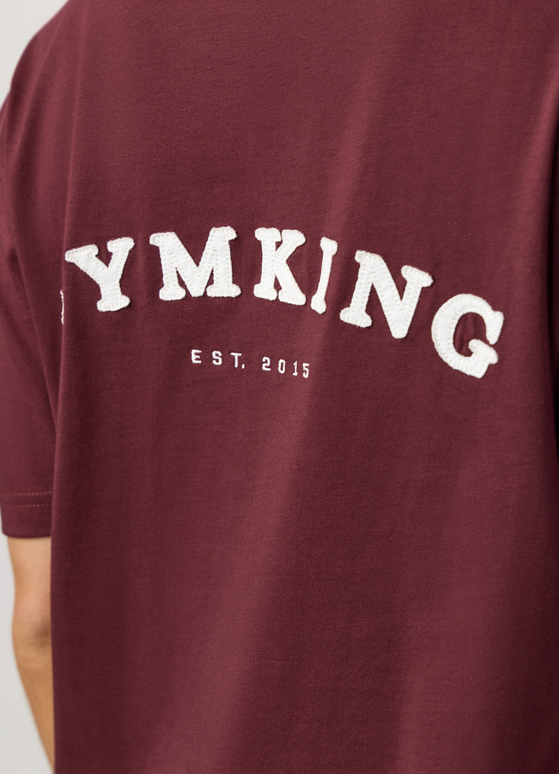 Gym King Compose Cotton BF Tee - Deep Cherry