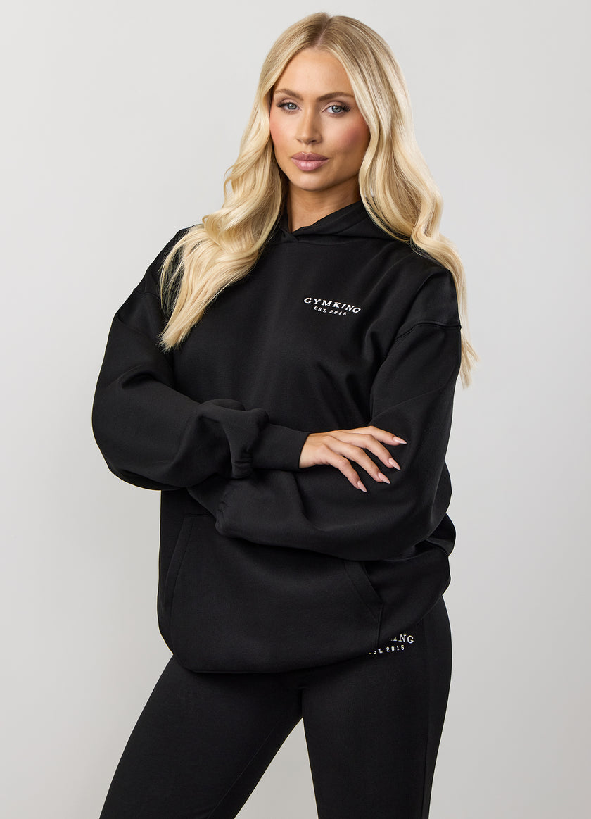 Gym King Compose Fleece Oversized Hood - Black