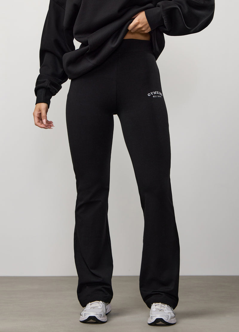 Gym King Compose Cotton Jersey Flared Legging - Black