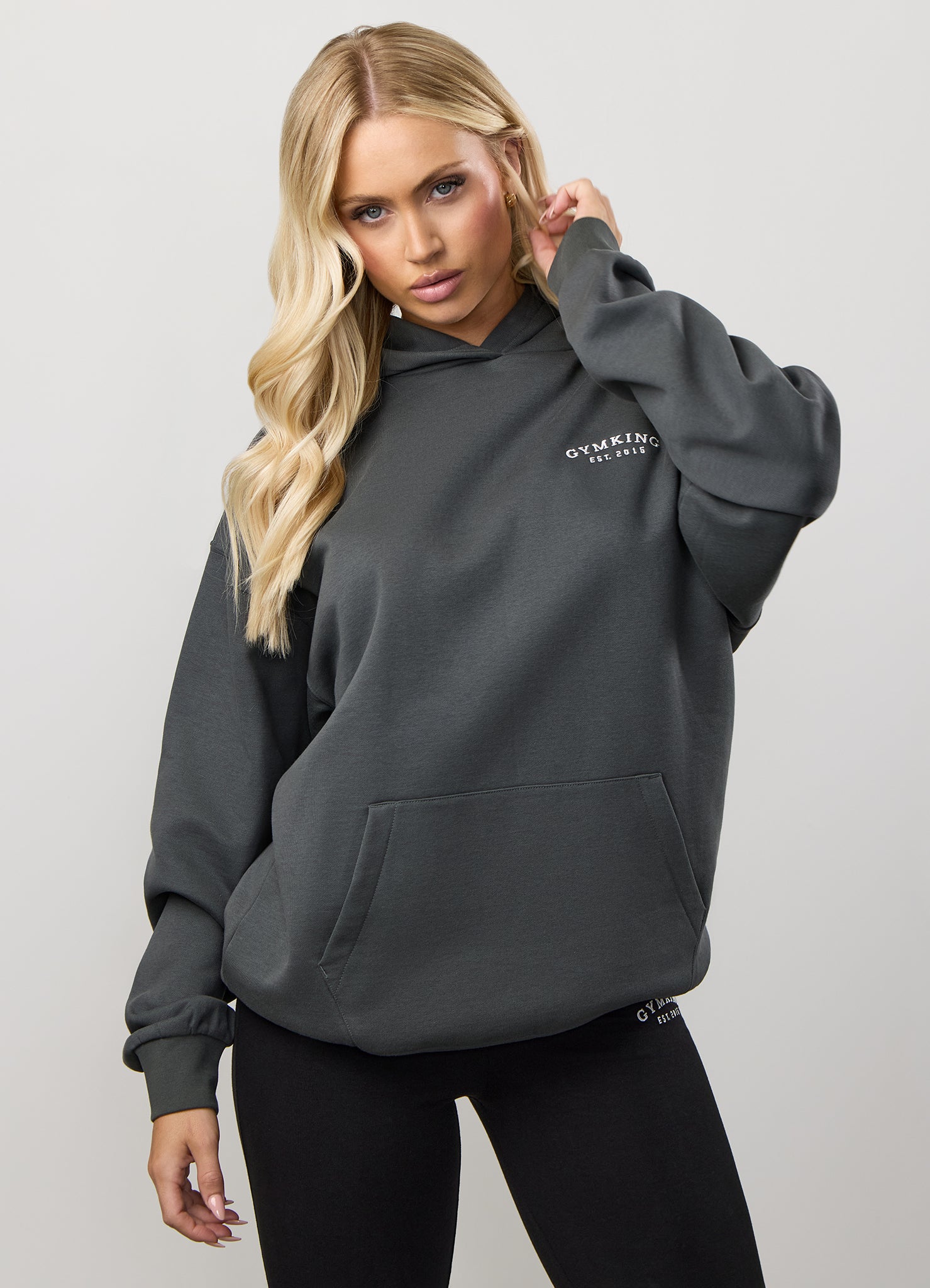Gym King Compose Fleece Oversized Hood - Green Smoke
