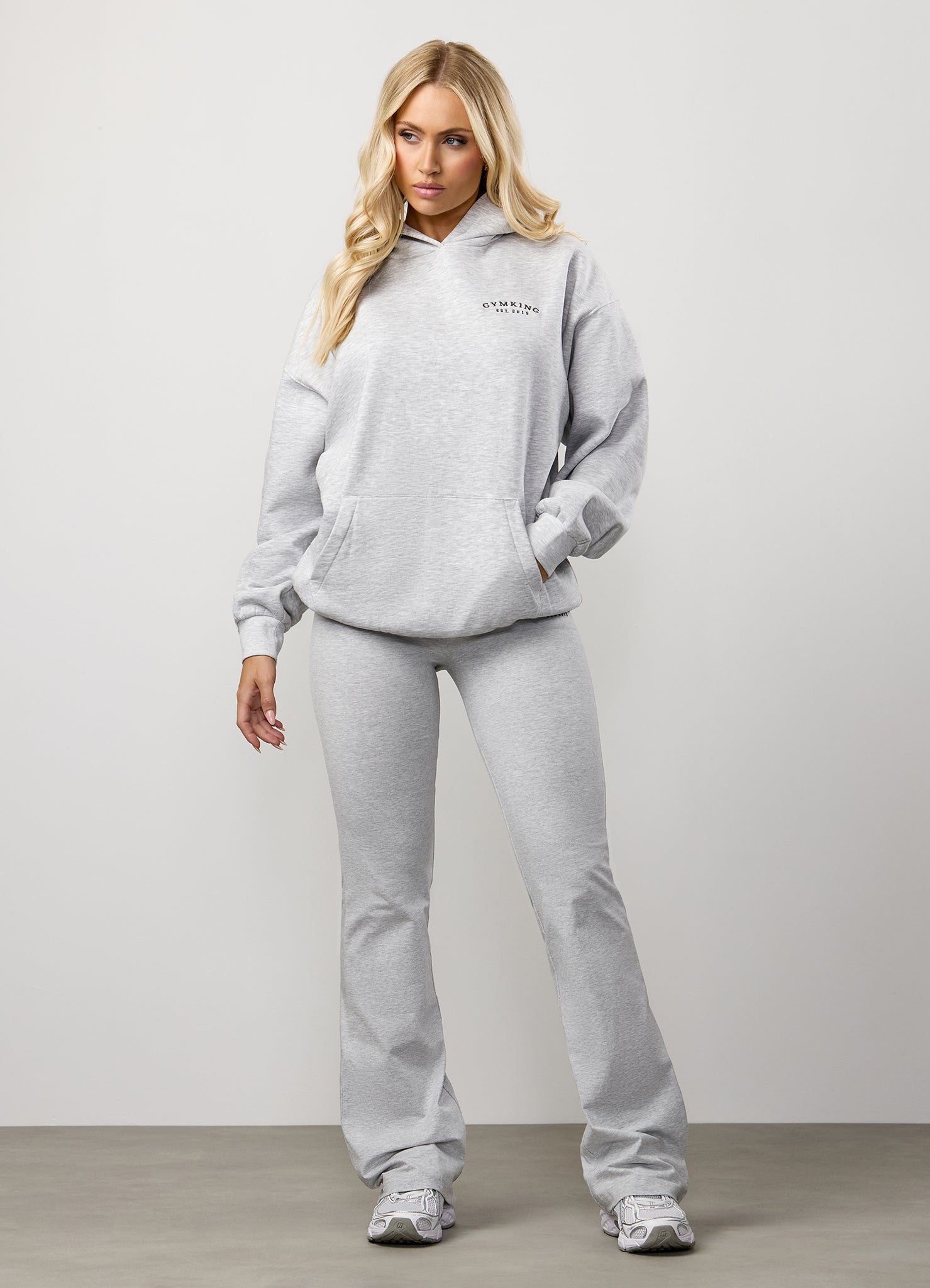 Gym King Compose Cotton Jersey Flared Legging - Snow Marl