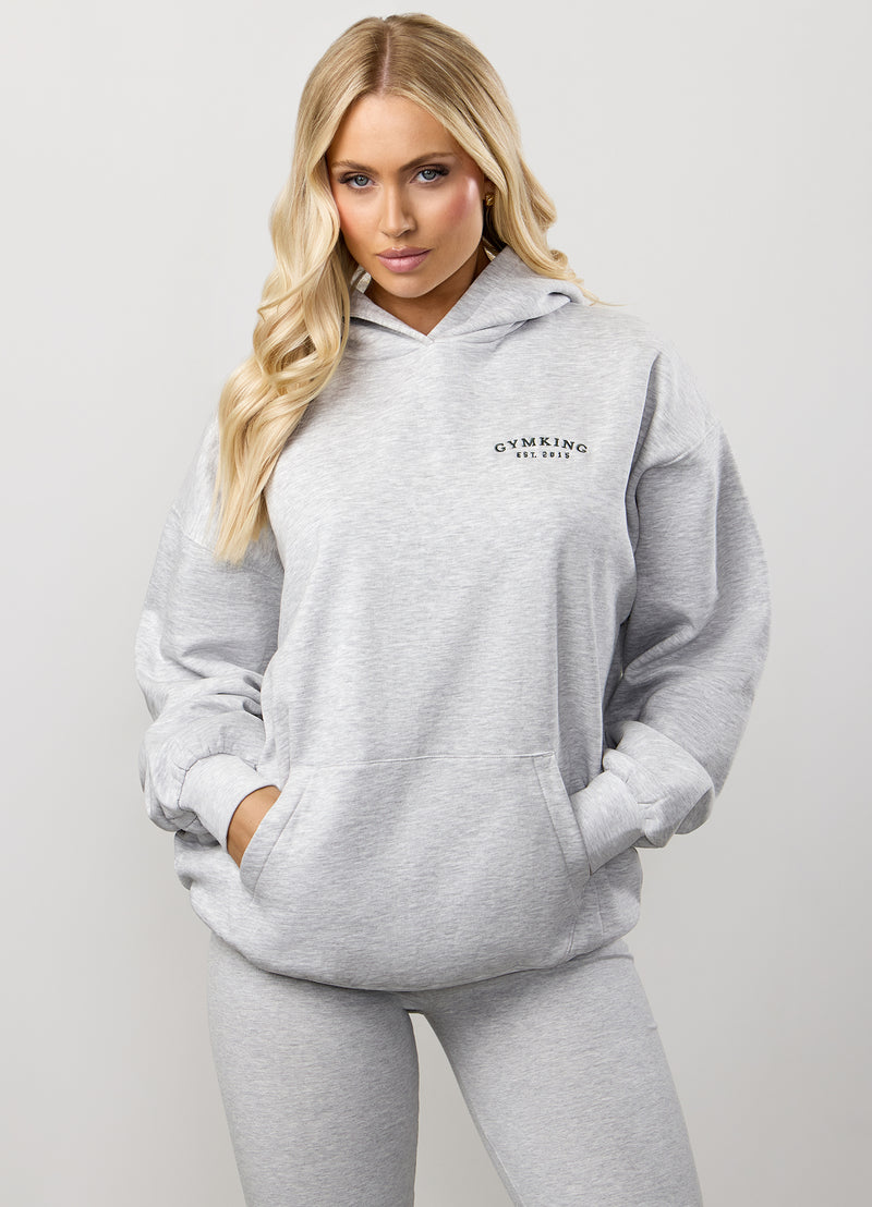 Gym King Compose Fleece Oversized Hood - Snow Marl