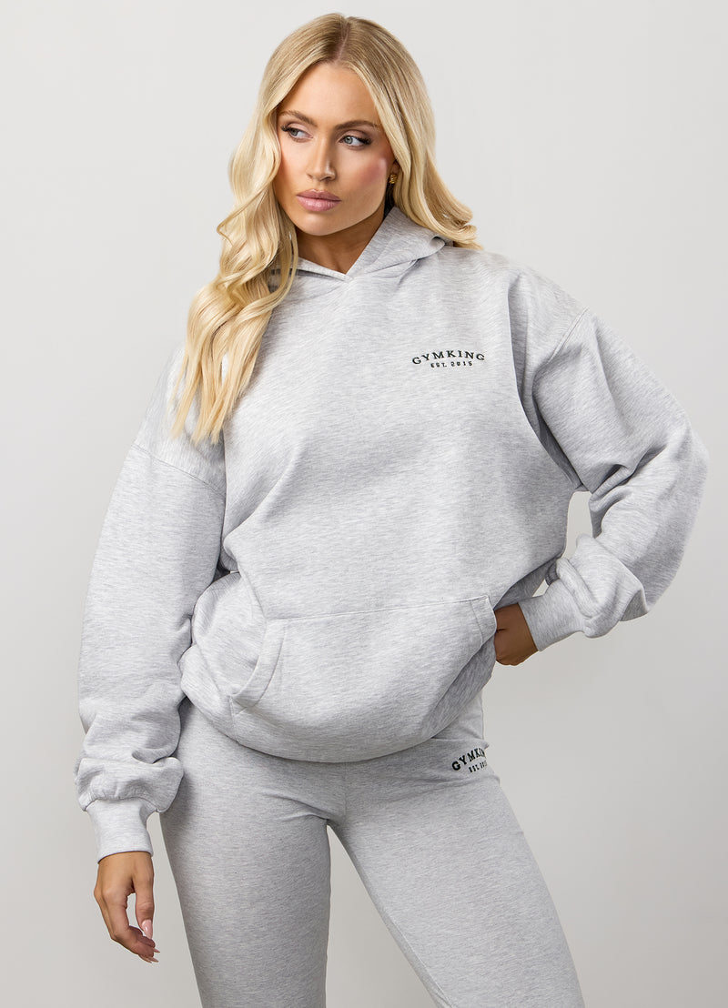 Gym King Compose Fleece Oversized Hood - Snow Marl