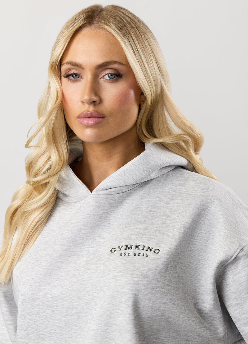 Gym King Compose Fleece Oversized Hood - Snow Marl