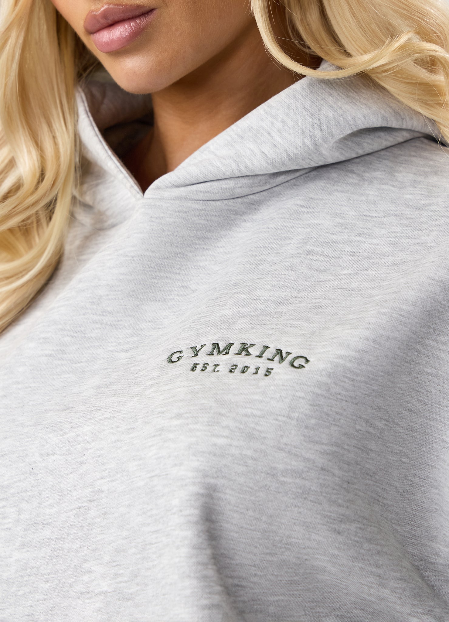 Gym King Compose Fleece Oversized Hood - Snow Marl