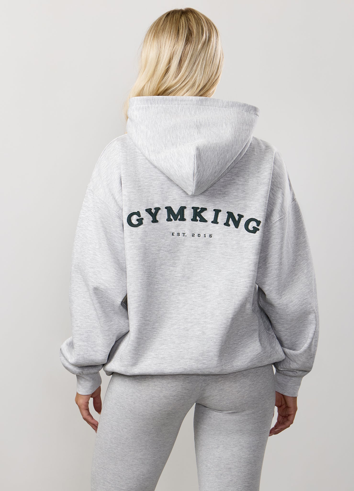 Gym King Compose Fleece Oversized Hood - Snow Marl