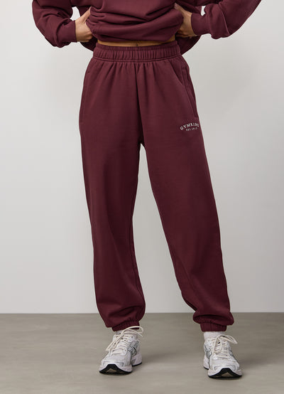 Gym King Compose Fleece Relaxed Jogger - Deep Cherry